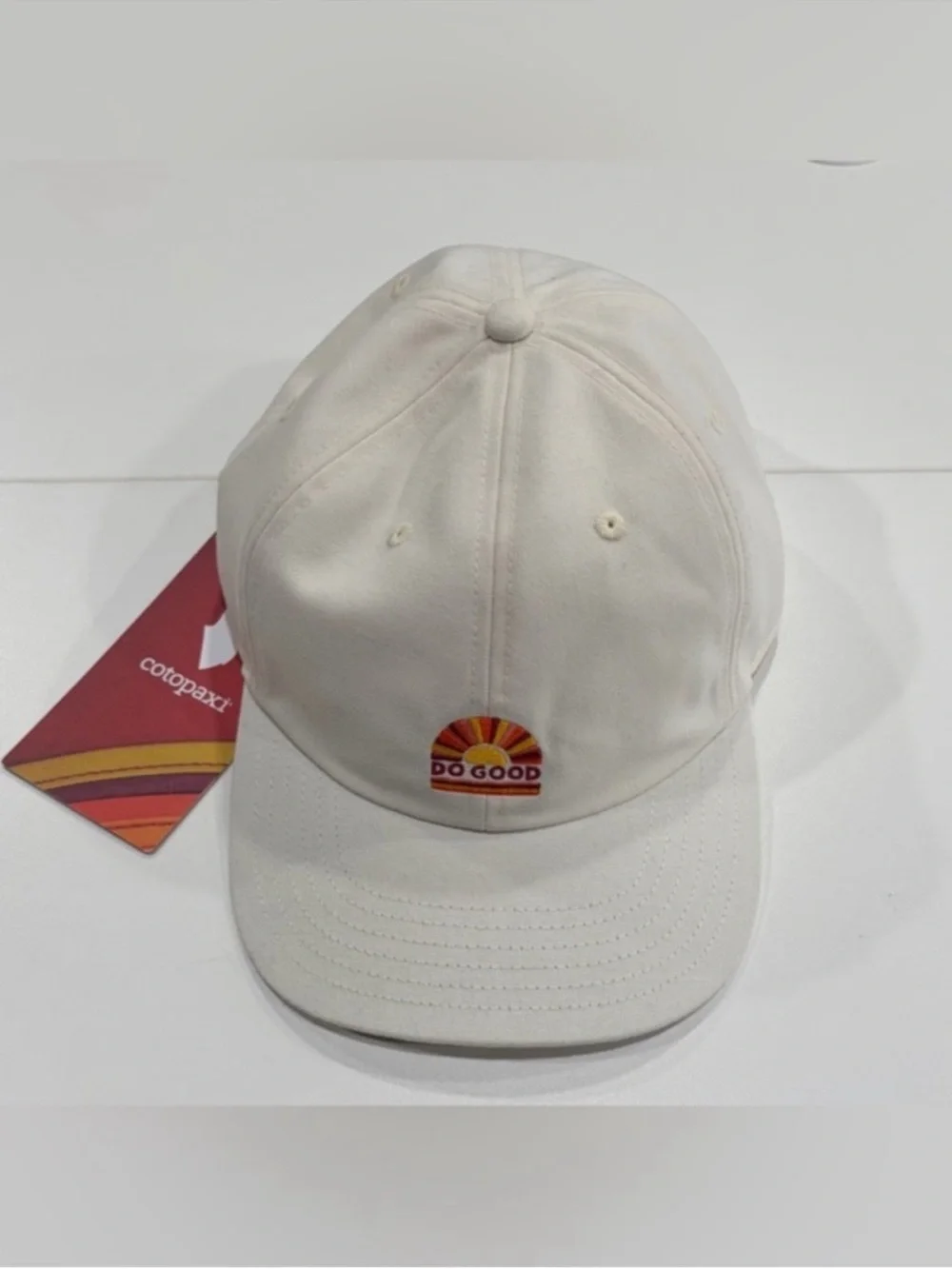 Cotopaxi Sunrise Dad Hat Adult Cap White Cream NWT Curved Brim Adjustable Strap